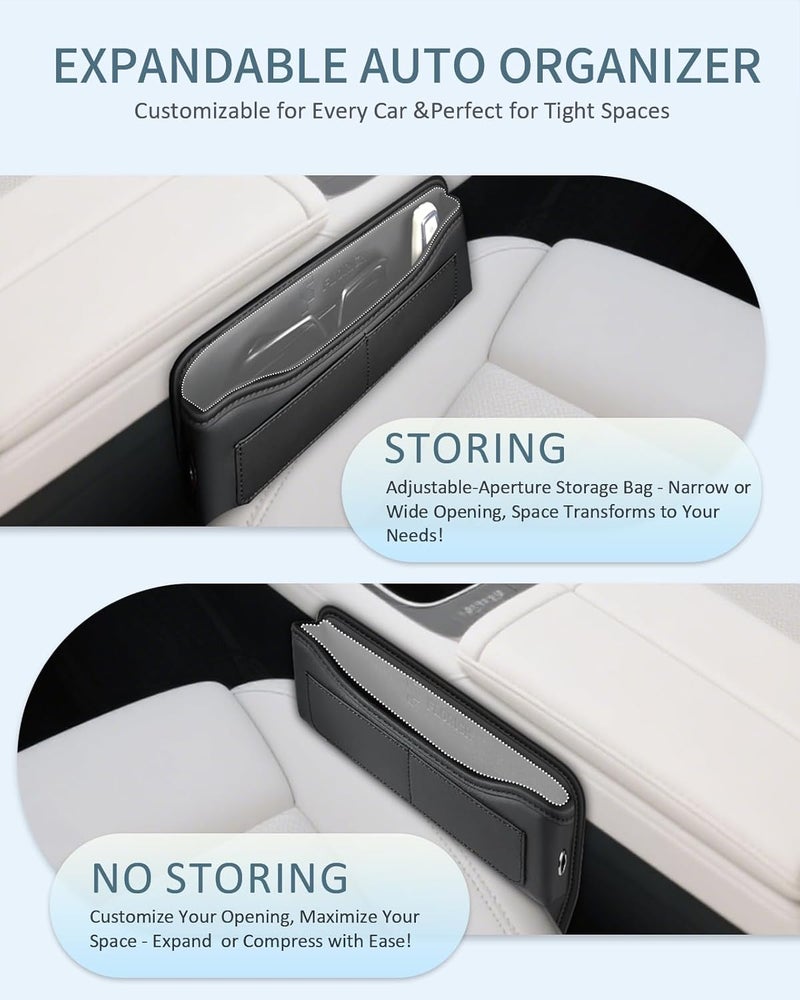 FLORICH Car Seat Gap Filler Organizer, Premium Leather Car Gap Filler for Car, Car Seat Organizer and Storages Between Seat Car Gap Filler Universal Fit for Car Suv Truck - Image 4